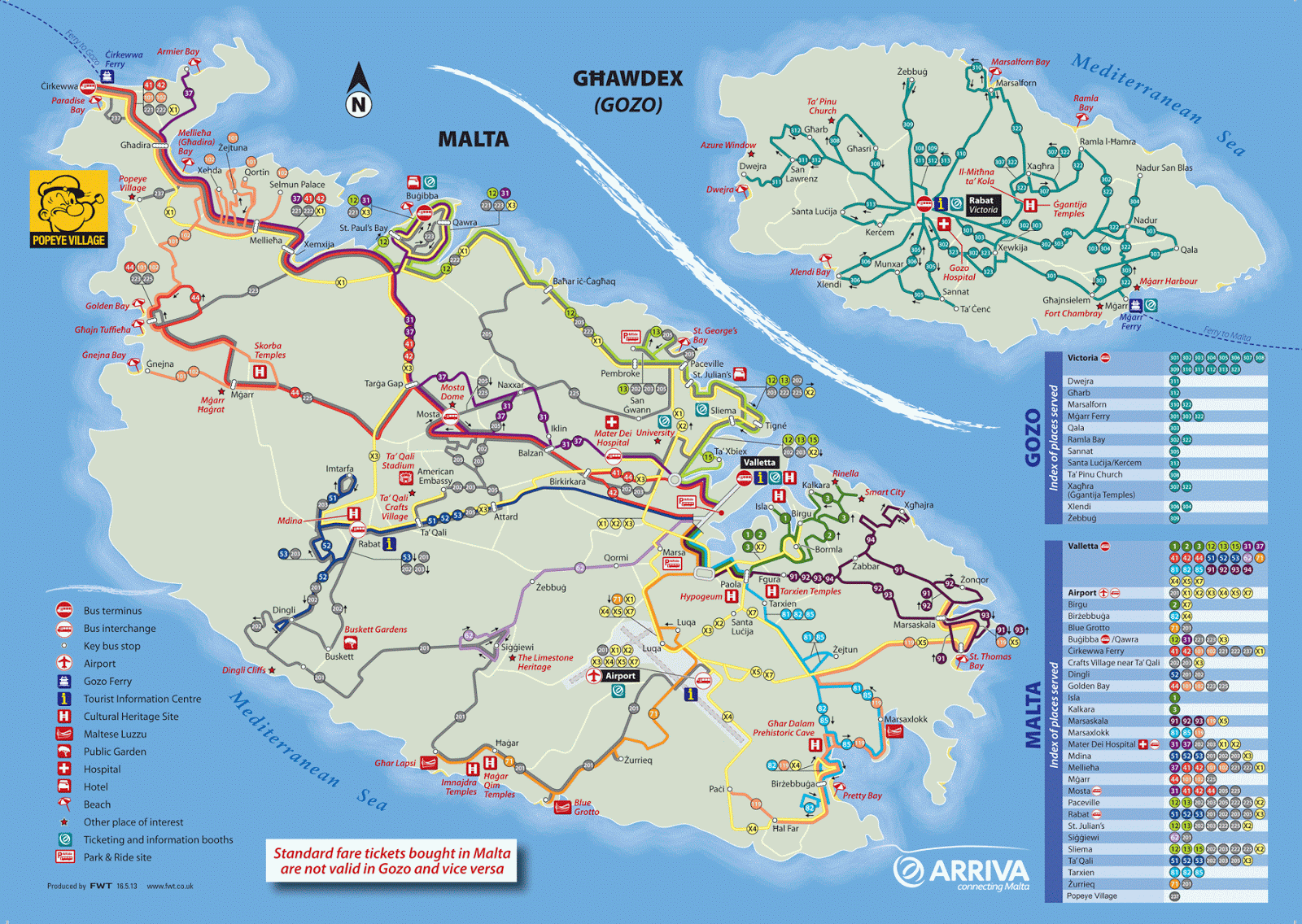 Komunikacja na Malcie mapa