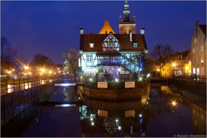 Gdańsk nocą, kościół św.Katarzyn