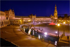 Plaza de España nocą