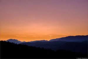 Zachód słońca nad Alpami