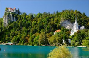 Zamek Bled i kościół św.Marcina